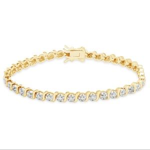 Sterling Silver DiamondAccent S-linkTennisBracelet